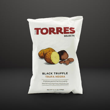a bag of torres black truffle premium potato chips 