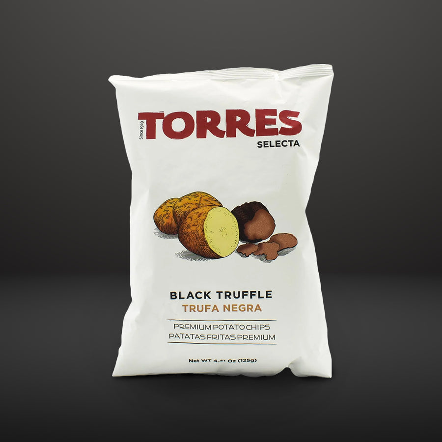 a bag of torres black truffle premium potato chips 