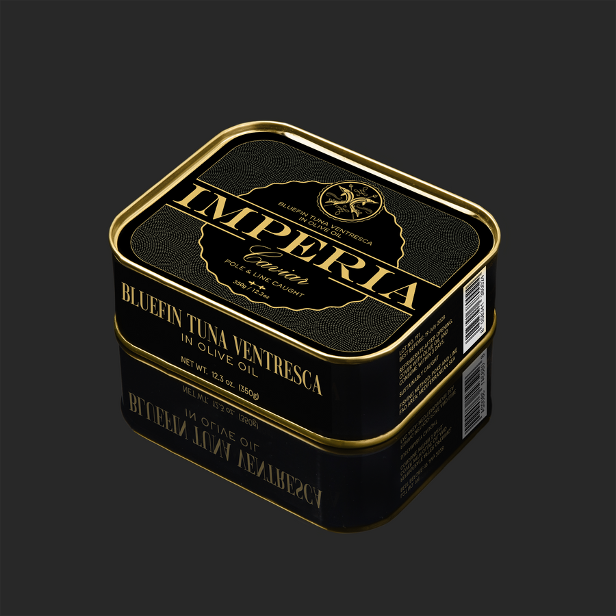 a close tin of imperia bluefin tuna