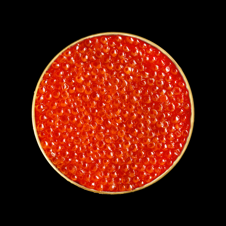 a gold tin of red roe
